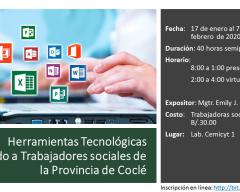 Herramientas Tecnológicas dirigido a Trabajadores sociales de la Provincia de Coclé