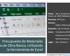 Presupuesto de Materiales y Mano de Obra Básico, Utilizando la Herramienta de Excel